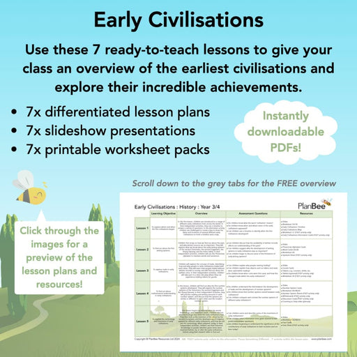 PlanBee Early Civilisations KS2 History lessons | PlanBee