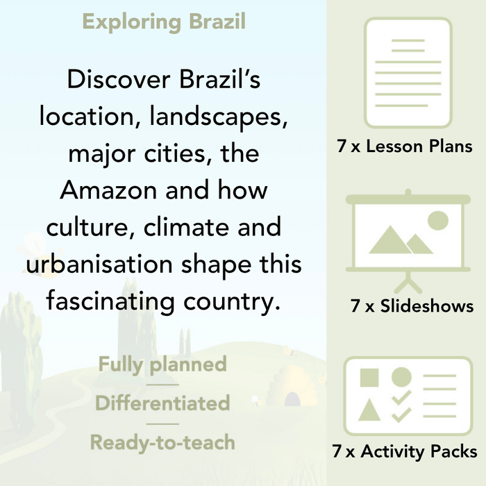 PlanBee Exploring Brazil KS2 Lesson Plan Pack for Year 5/6 Geography