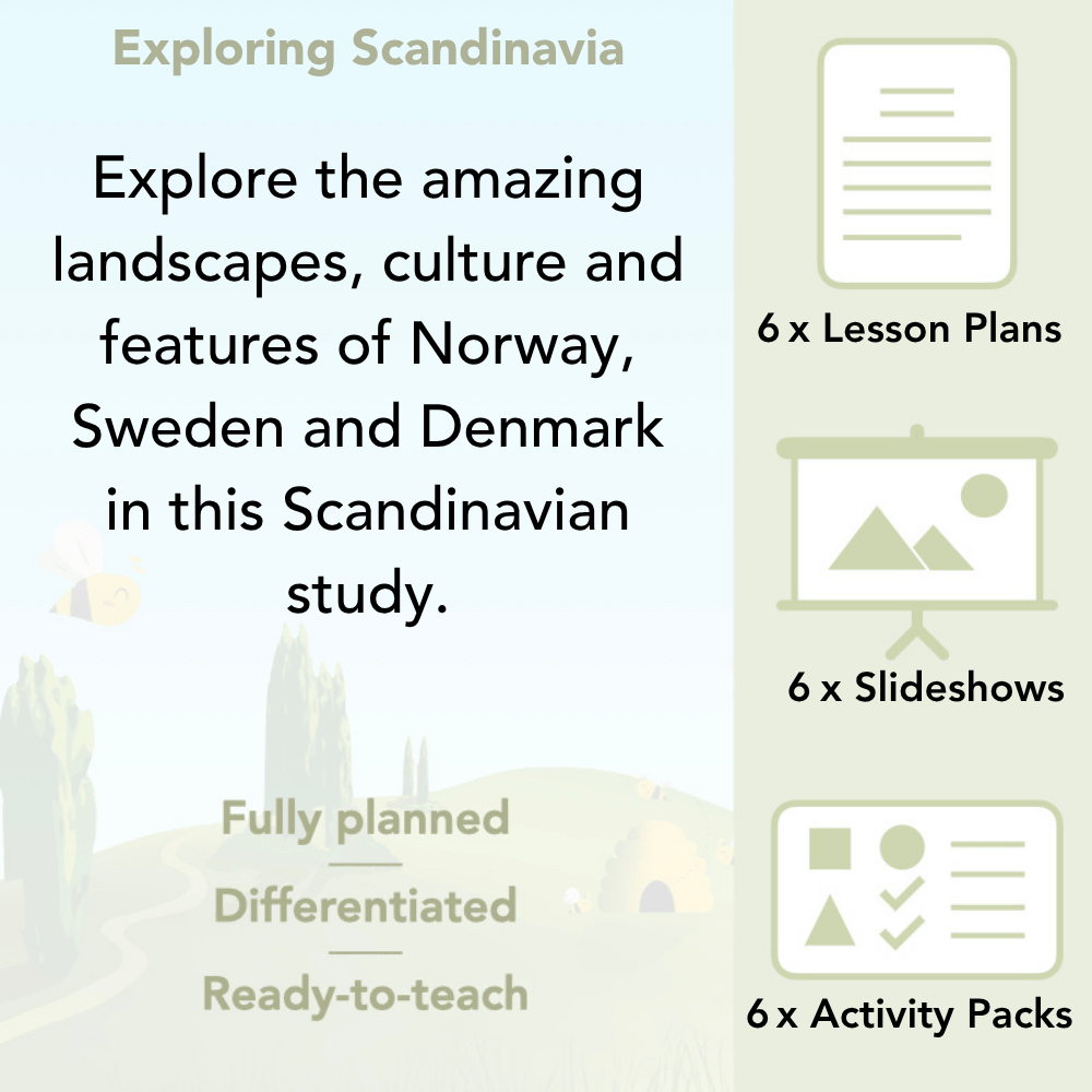 PlanBee Exploring Scandinavia KS2 lesson pack Geography by PlanBee