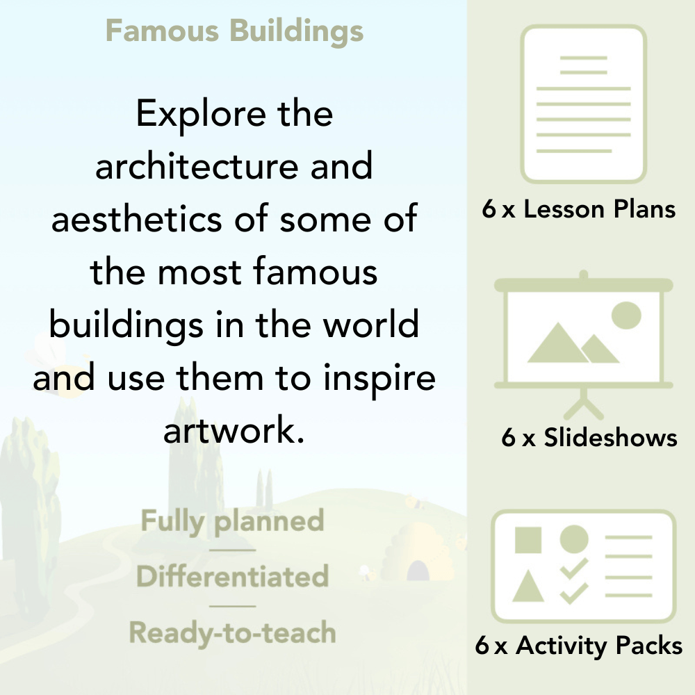 PlanBee Downloadable KS2 Famous Buildings Art Lessons by PlanBee 