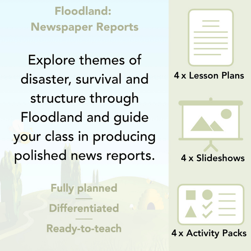 PlanBee Floodland: Newspaper Reports KS2 | Year 6 English Pack