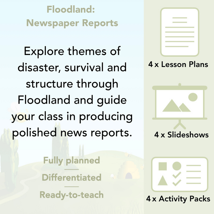 PlanBee Floodland: Newspaper Reports KS2 | Year 6 English Pack