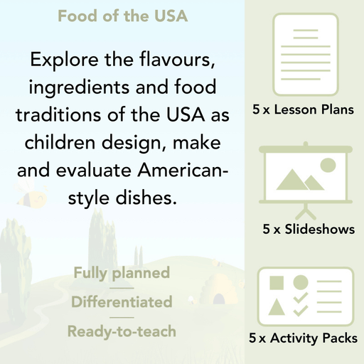 PlanBee Food of the USA KS2 DT Cookery Lessons by PlanBee