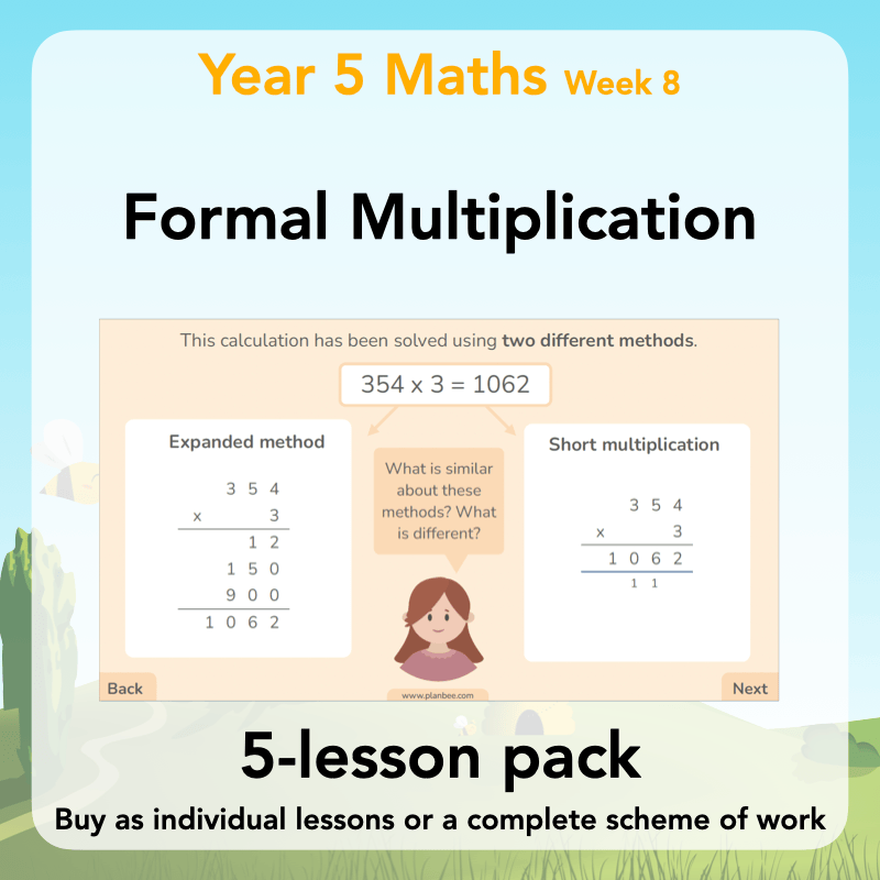 PlanBee Formal Multiplication Year 5 Maths Lessons by PlanBee