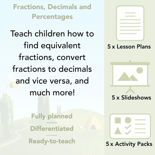 PlanBee Fractions, Decimals and Percentages Year 6 Maths by PlanBee