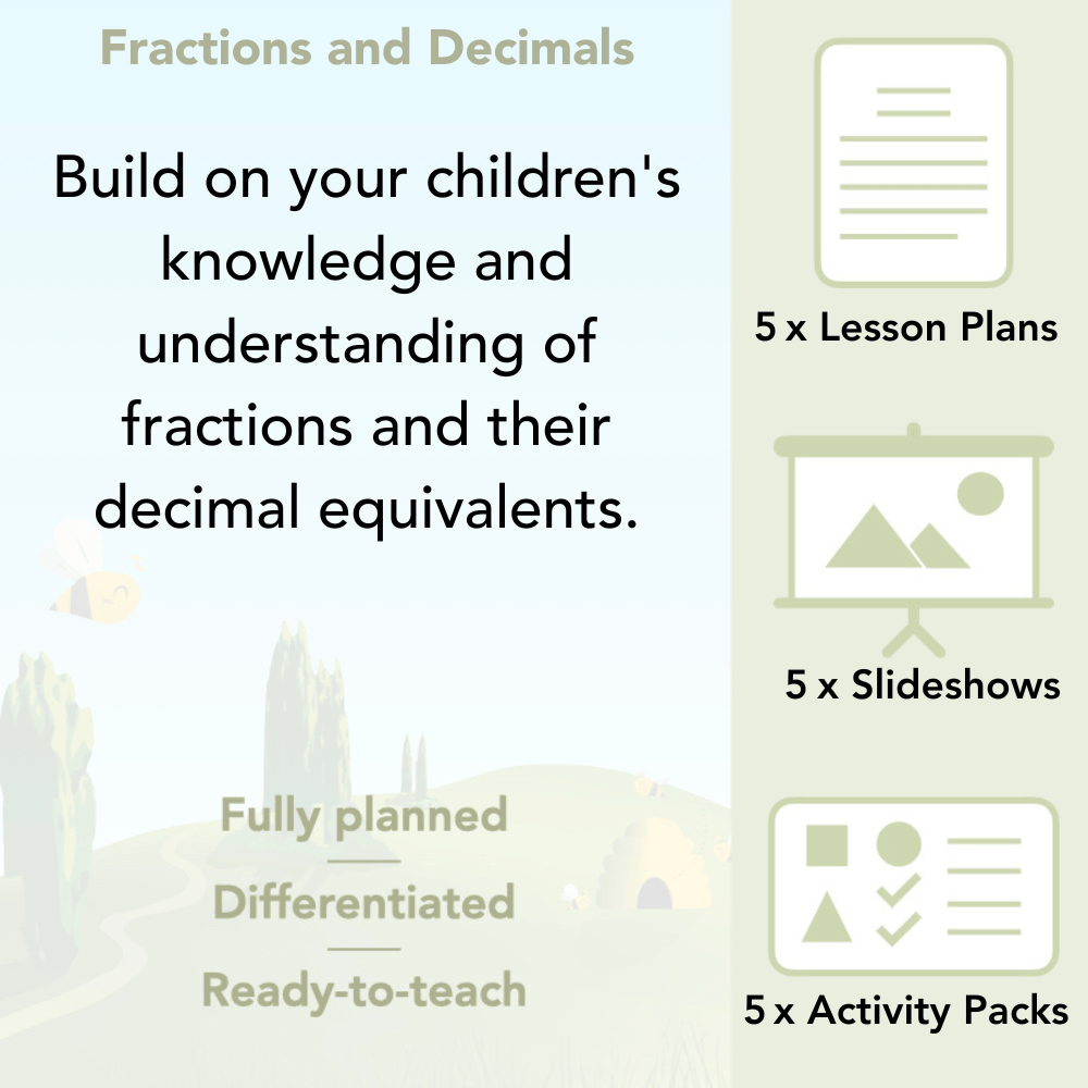 PlanBee Fractions and Decimals Year 4 Maths Lesson Plans by PlanBee