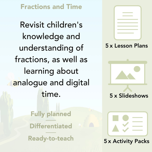 PlanBee Fractions and Time Year 4 Fractions Maths Lessons | PlanBee