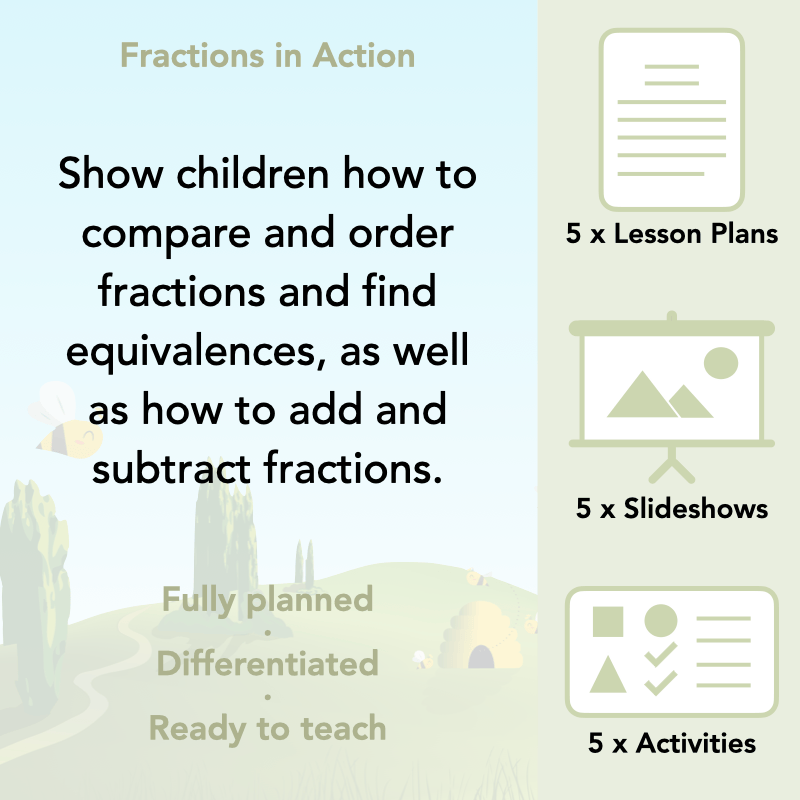PlanBee Fractions in Action: Year 3 Fractions Planning by PlanBee