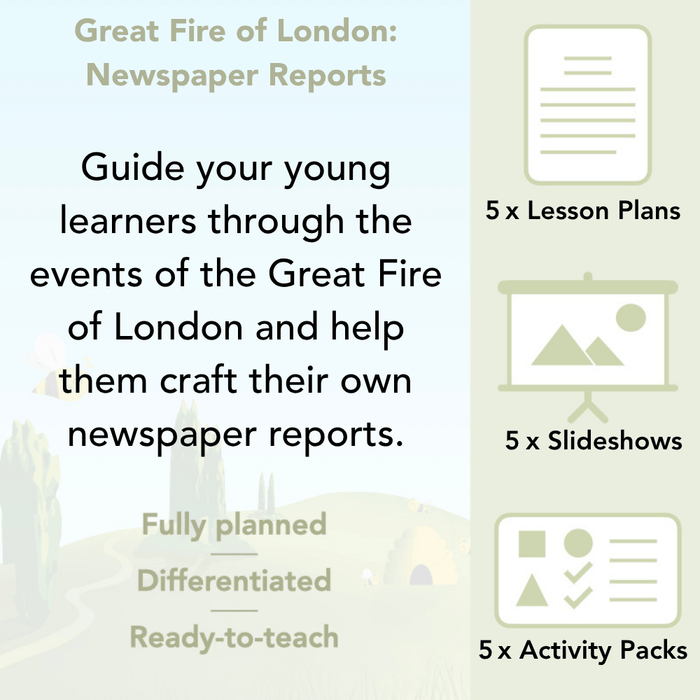 PlanBee Great Fire of London Newspaper Reports KS1 