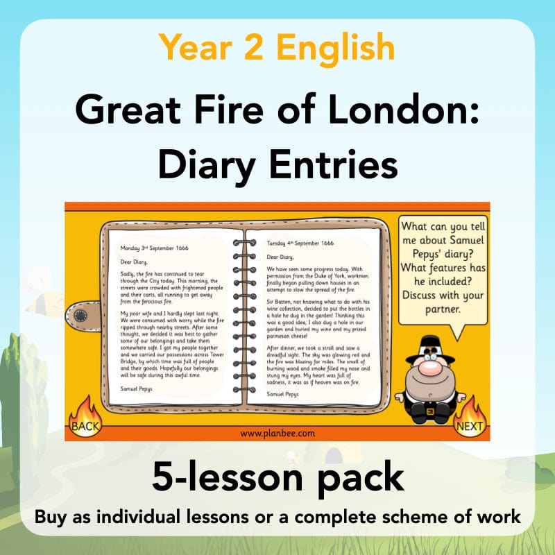 PlanBee Great Fire of London Year 2 Diary Entries 
