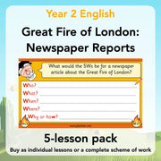 PlanBee Great Fire of London Newspaper Reports KS1 