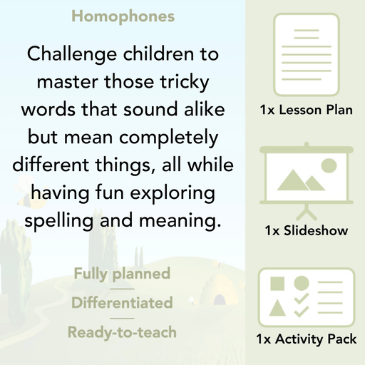 PlanBee Homophones KS2 | Year 3 English Lesson Pack