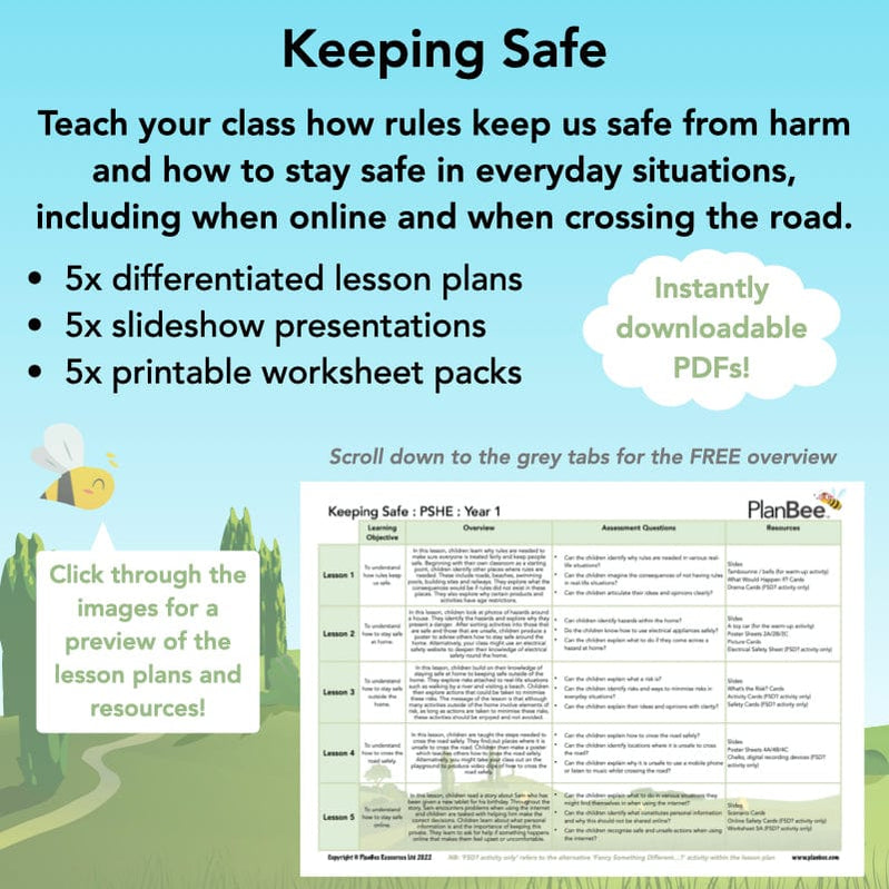 PSHE Curriculum Resources PlanBee Lesson Packs   KeepingSafeProductImage2.001 799x799 