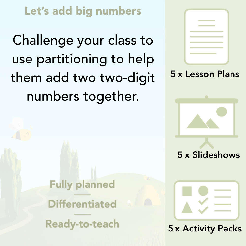 PlanBee Let's Add Big Numbers: Year 2 Maths scheme of work KS1