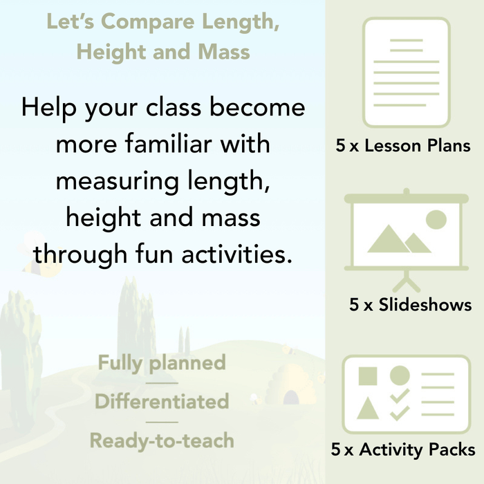 PlanBee Let's compare length, height and mass KS1 Maths by PlanBee