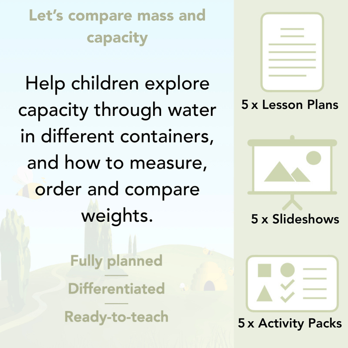 PlanBee Let’s compare mass and capacity - Year 1 Maths planning pack