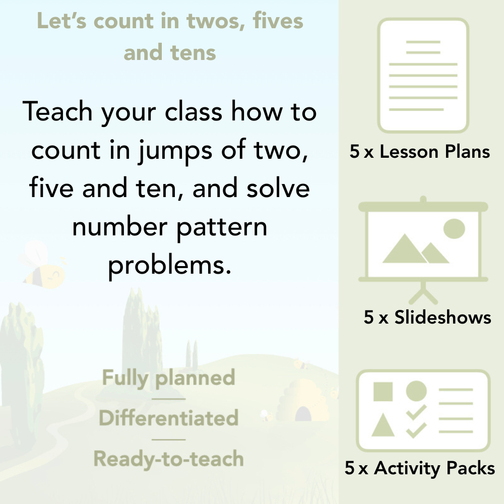 PlanBee Let’s count in twos, fives and tens - KS1 Year 1 Maths