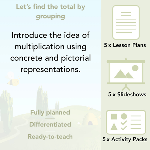 PlanBee Year 1 Multiplication Find the Total by Grouping PlanBee