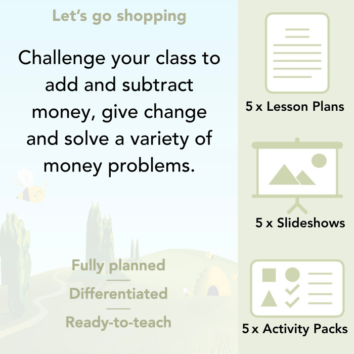 PlanBee Let's Go Shopping Year 2 Money Maths Activities by PlanBee