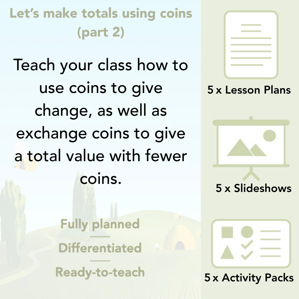 PlanBee Make totals using coins Year 1 Maths by PlanBee
