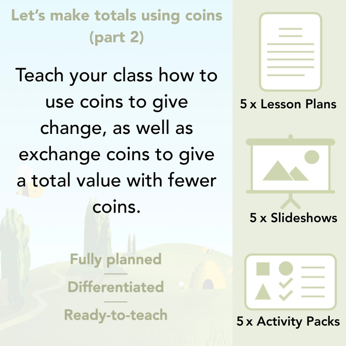 PlanBee Make totals using coins Year 1 Maths by PlanBee