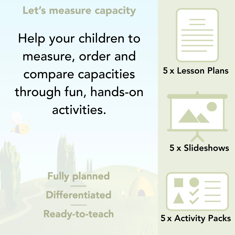 PlanBee Let's measure capacity - Year 2 Maths planning and resources