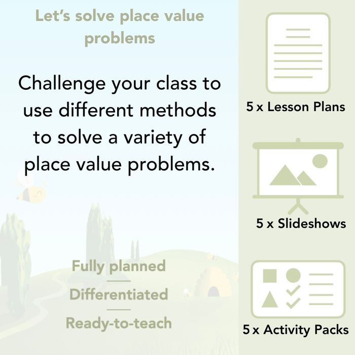 PlanBee Let's Solve Place Value Problems Year 2 Maths by PlanBee