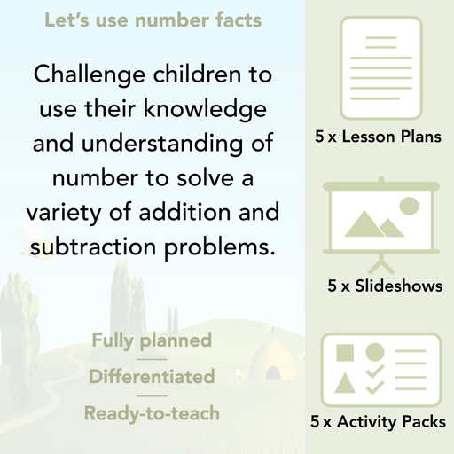 PlanBee Let's use number facts - Year 1 Maths activity pack