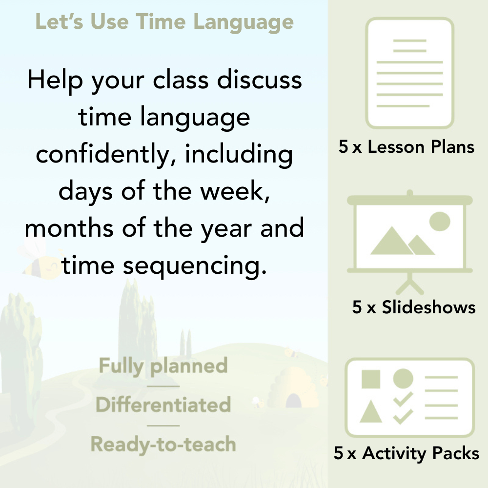 PlanBee Year 1 Time Language Maths lesson pack by PlanBee