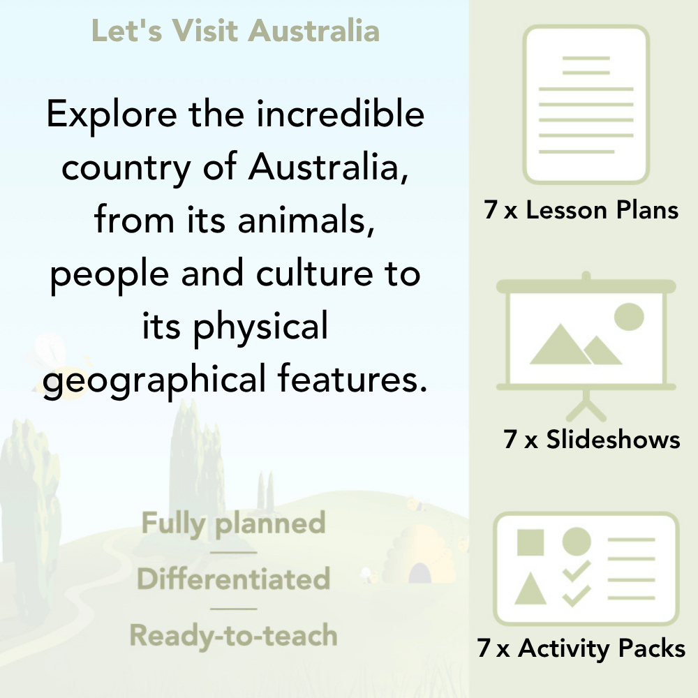 PlanBee Downloadable KS1 Australia Geography Lessons by PlanBee