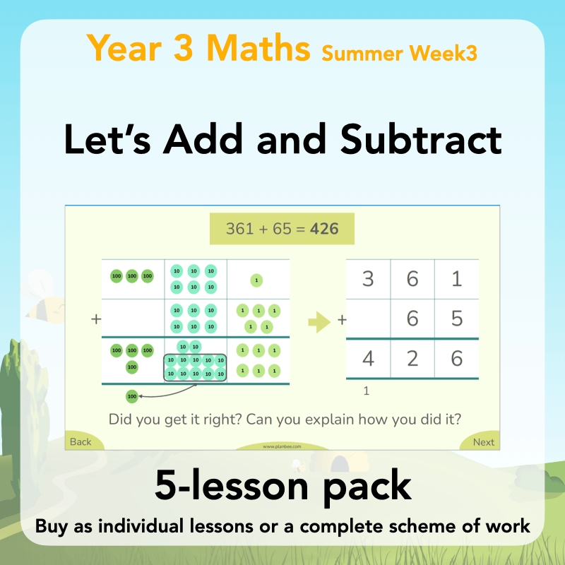 PlanBee Let's Add and Subtract Year 3 Maths Lessons by PlanBee