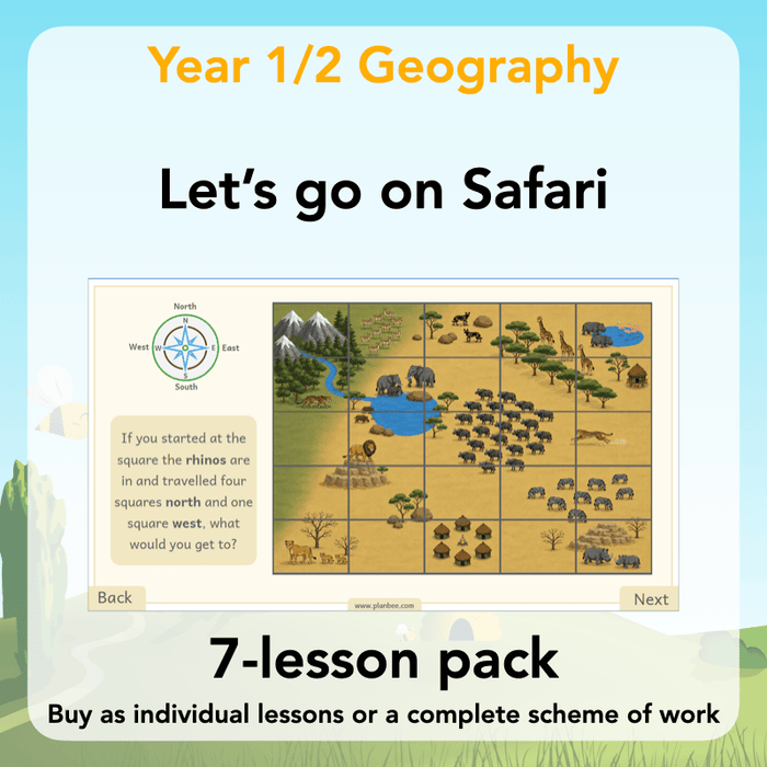 PlanBee Let's go on Safari | Kenya KS1 Geography Lesson Pack