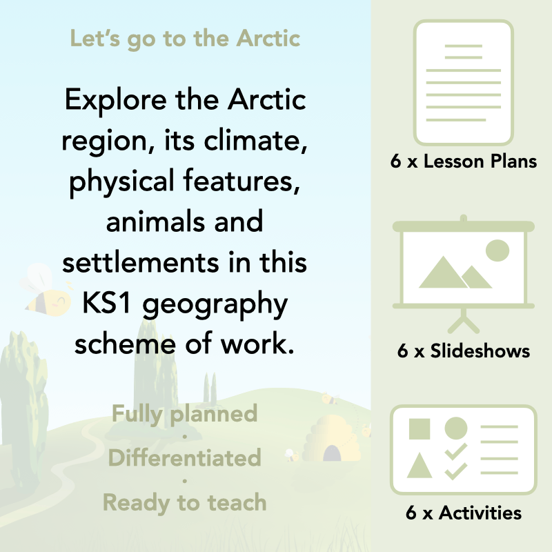 PlanBee Let's go to the Arctic KS1 Geography Lesson Pack