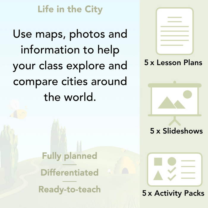 PlanBee Life in the City - Geography lesson resources for KS1