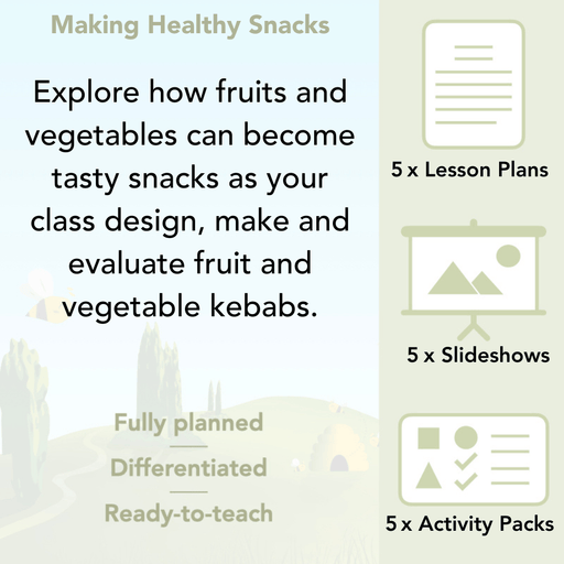 PlanBee Making Healthy Snacks | KS1 DT Lesson Pack