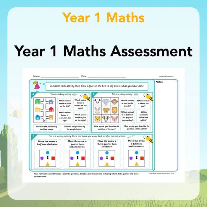 PlanBee Year 1 Maths Assessments Primary Maths Resources by PlanBee