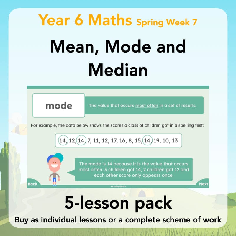 PlanBee Mean Median and Mode Year 6 Maths by PlanBee
