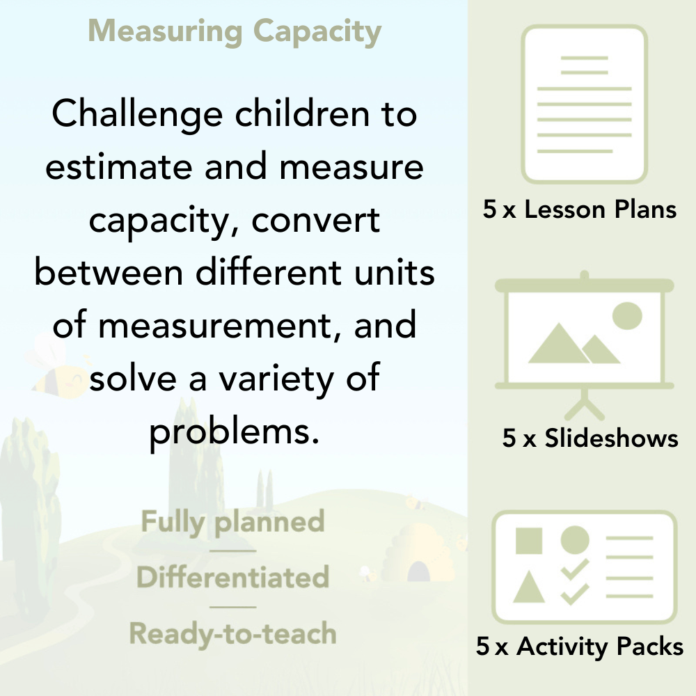 PlanBee Measuring Capacity KS2 Year 4 Maths Lesson Planning Pack