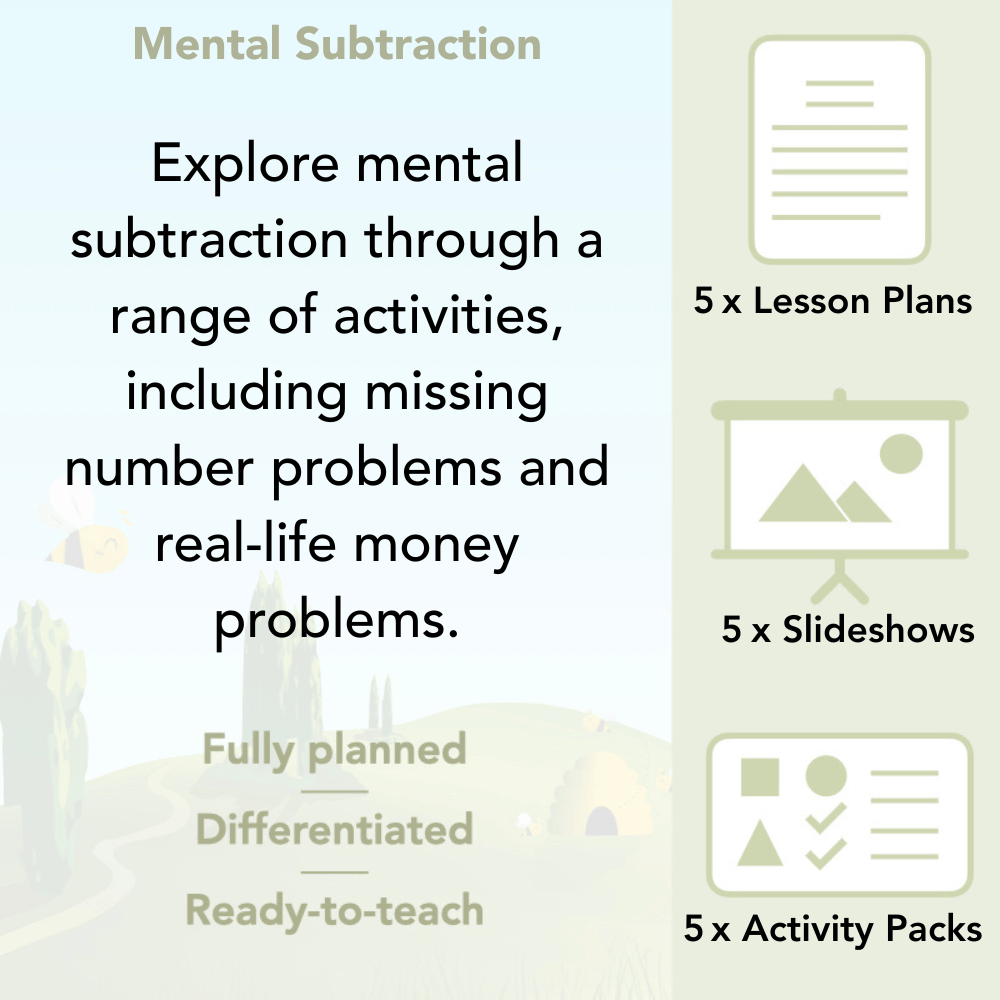 PlanBee Mental Subtraction Year 3 Maths Lessons by PlanBee