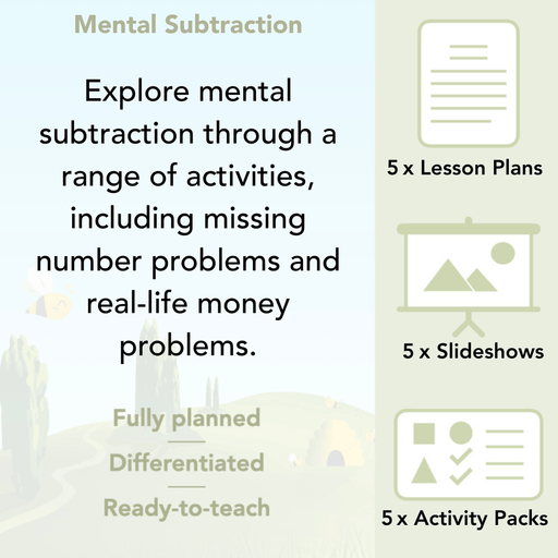 PlanBee Mental Subtraction Year 3 Maths Lessons by PlanBee