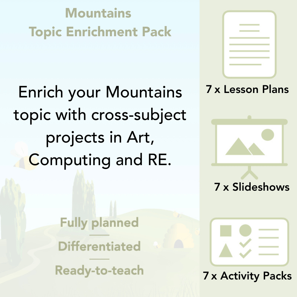 PlanBee Mountains Topic KS2 Enrichment Lesson Pack