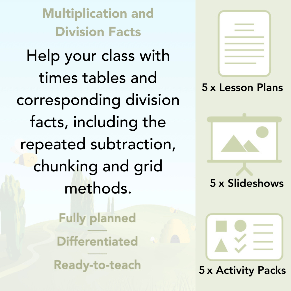 PlanBee Multiplication and Division Facts Year 4 Maths by PlanBee