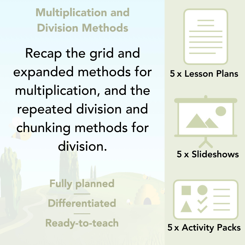 PlanBee Multiplication and Division Methods Year 4 Maths by PlanBee