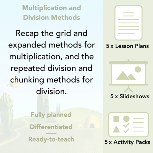 PlanBee Multiplication and Division Methods Year 4 Maths by PlanBee