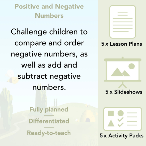 PlanBee Positive and Negative Numbers Year 5 Maths Pack by PlanBee