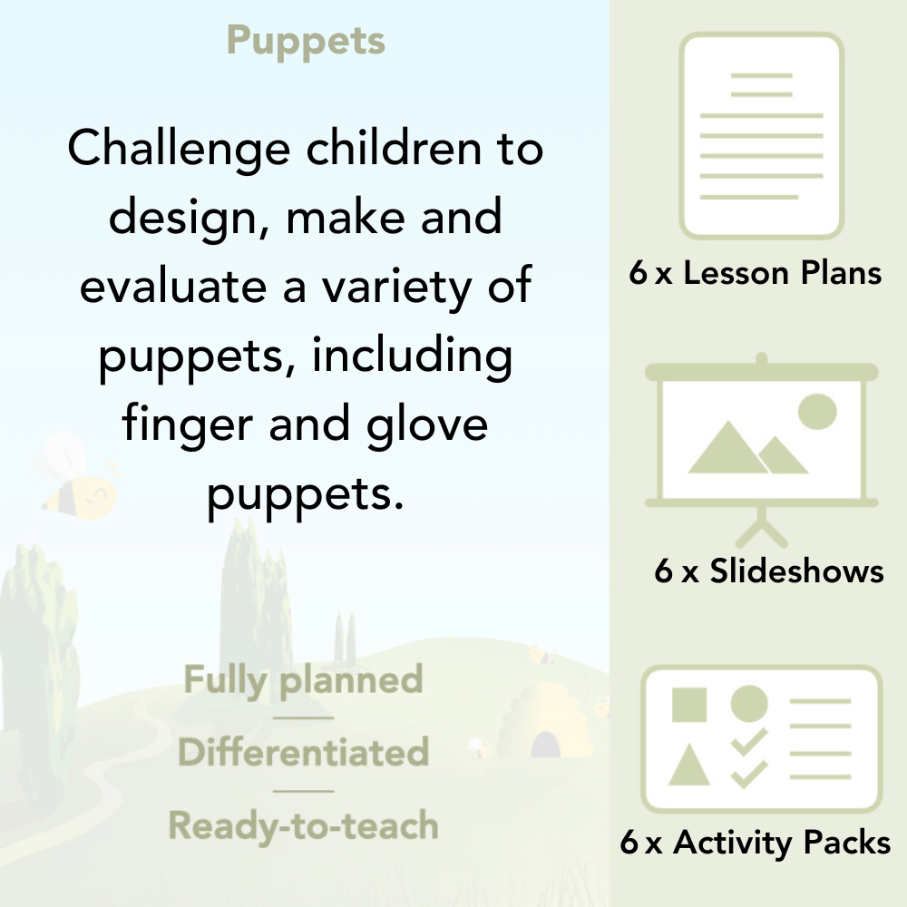PlanBee Puppets KS1 DT Lesson Planning Pack for Year 2 by PlanBee