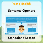 PlanBee Sentence Openers KS2 Lesson Pack | PlanBee