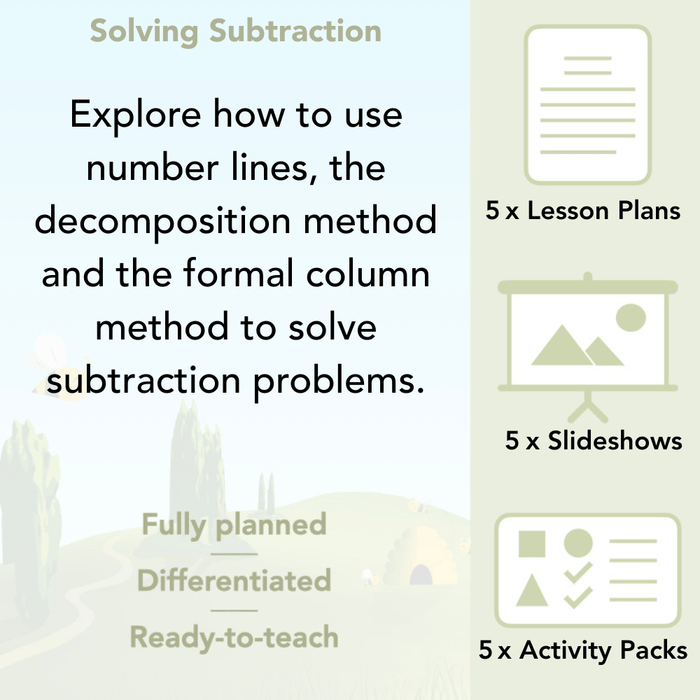 PlanBee Solving Subtraction: KS2 Maths Lesson Resources for Year 3