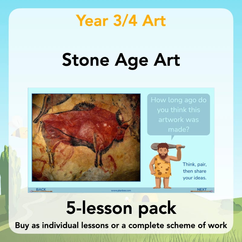 PlanBee Stone Age Art KS2 lessons