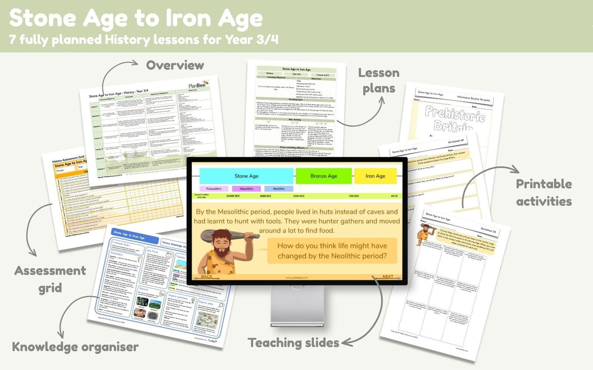 PlanBee Stone Age to Iron Age KS2 | Year 3 History Lessons